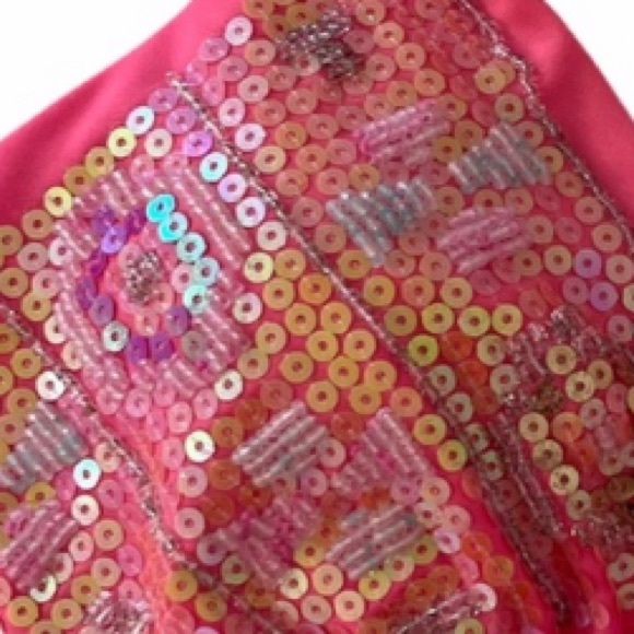 Pink Sequin Triangle Bikini Swim Top - Picture 3 of 15